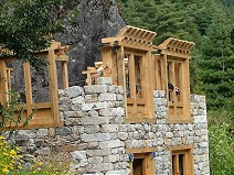 Building of house from stones